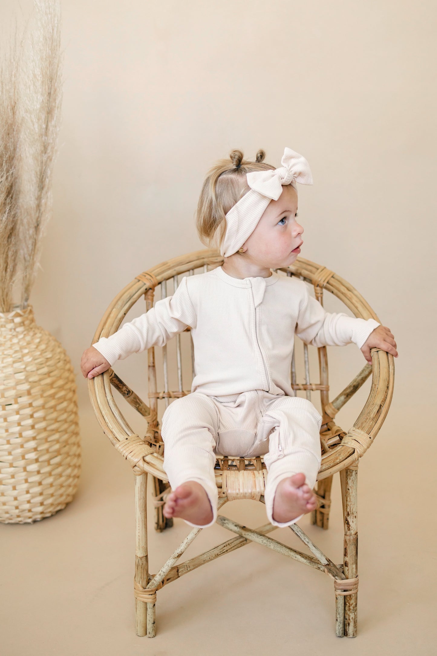Solid Ribbed Bamboo Zippy Romper - more colors by Little Joy Co., product view 9