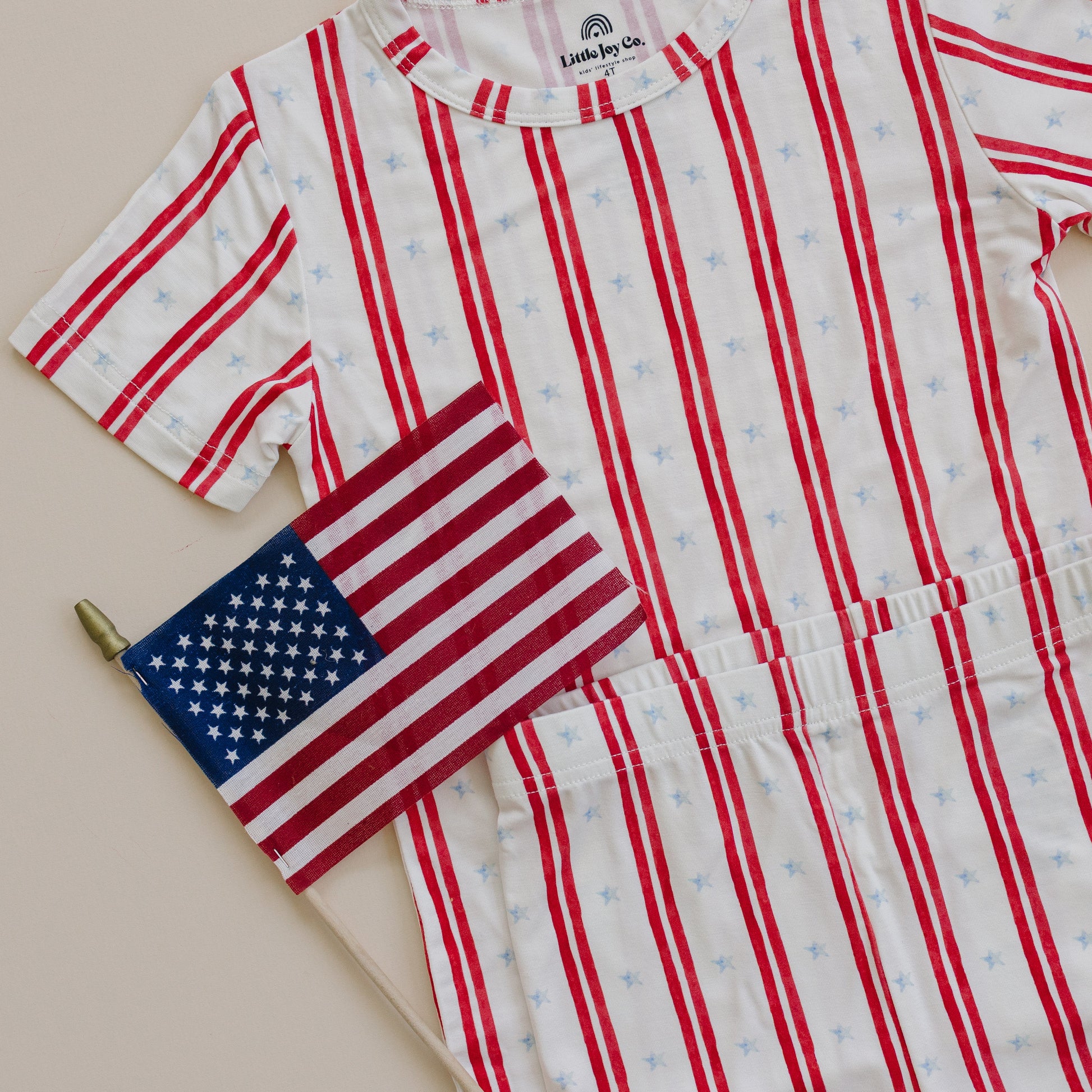 Stars & Stripes 2pc Bamboo Pajamas by Little Joy Co., product view 3
