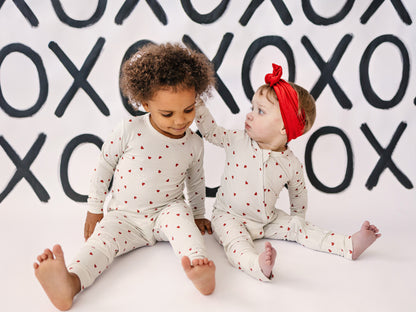 Tiny Hearts 2pc Bamboo Pajamas by Little Joy Co., product view 5