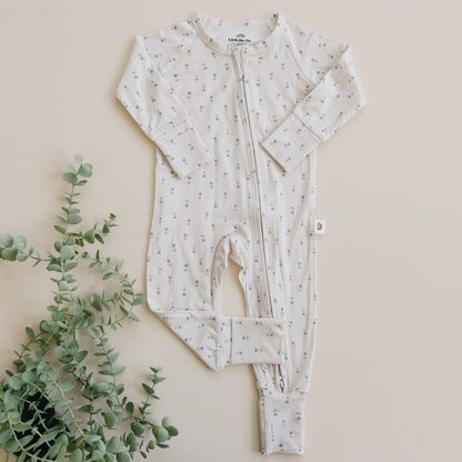 Tiny Tulips Bamboo Zippy Pajamas by Little Joy Co., product view 3