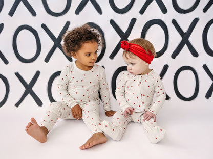 Tiny Hearts 2pc Bamboo Pajamas by Little Joy Co., product view 6