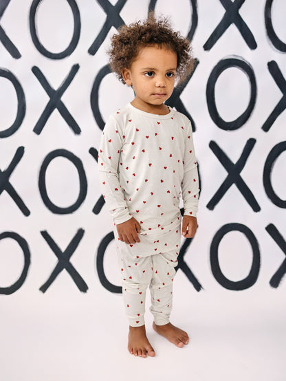 Tiny Hearts 2pc Bamboo Pajamas by Little Joy Co., product view 8