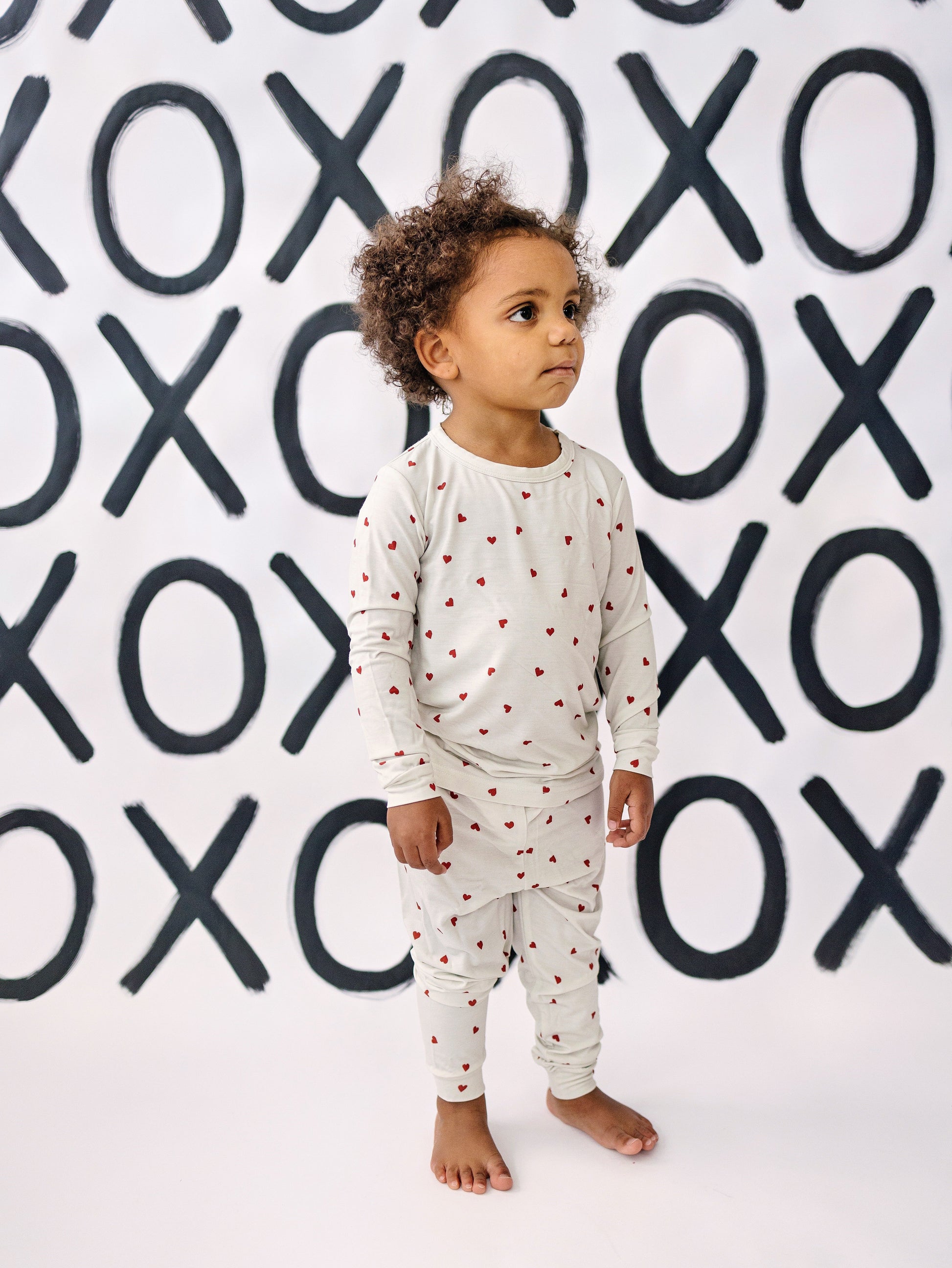 Tiny Hearts 2pc Bamboo Pajamas by Little Joy Co., product view 4