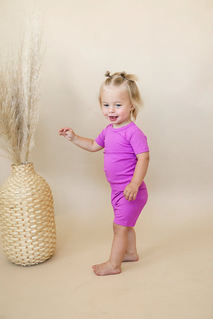 Solid Ribbed Bamboo 2pc Pajamas - more colors by Little Joy Co., product view 22