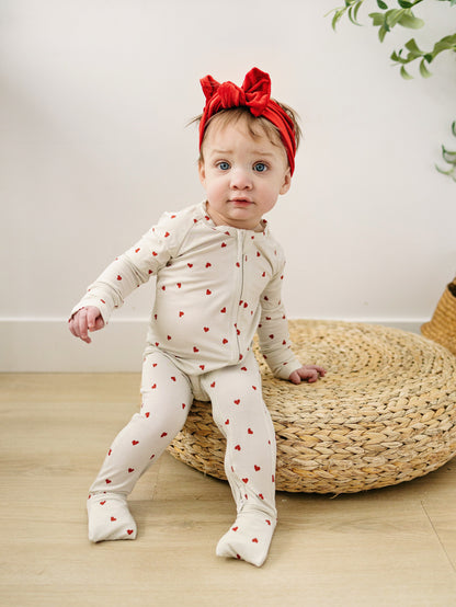 Tiny Hearts Bamboo Zippy Pajamas by Little Joy Co., product view 7
