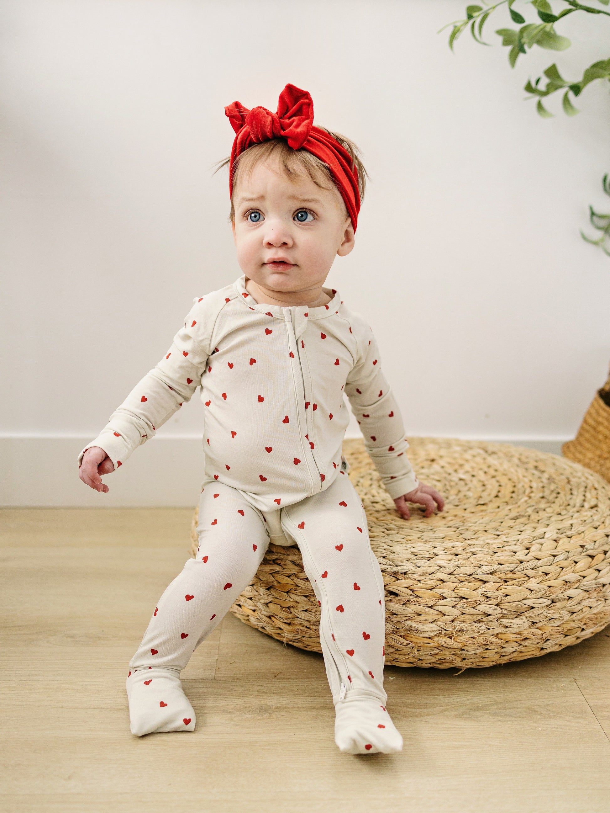 Tiny Hearts Bamboo Zippy Pajamas by Little Joy Co., product view 8
