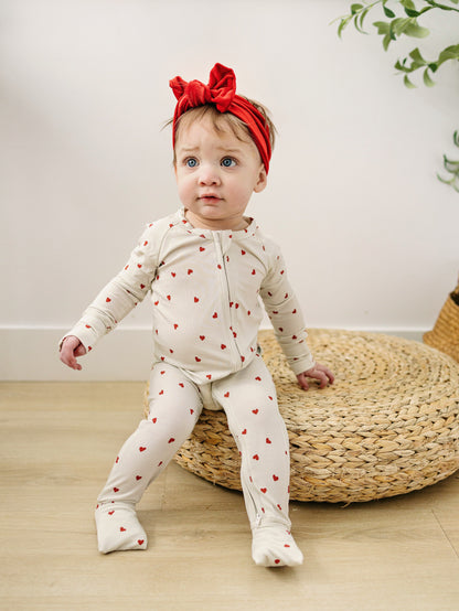 Tiny Hearts Bamboo Zippy Pajamas by Little Joy Co., product view 8