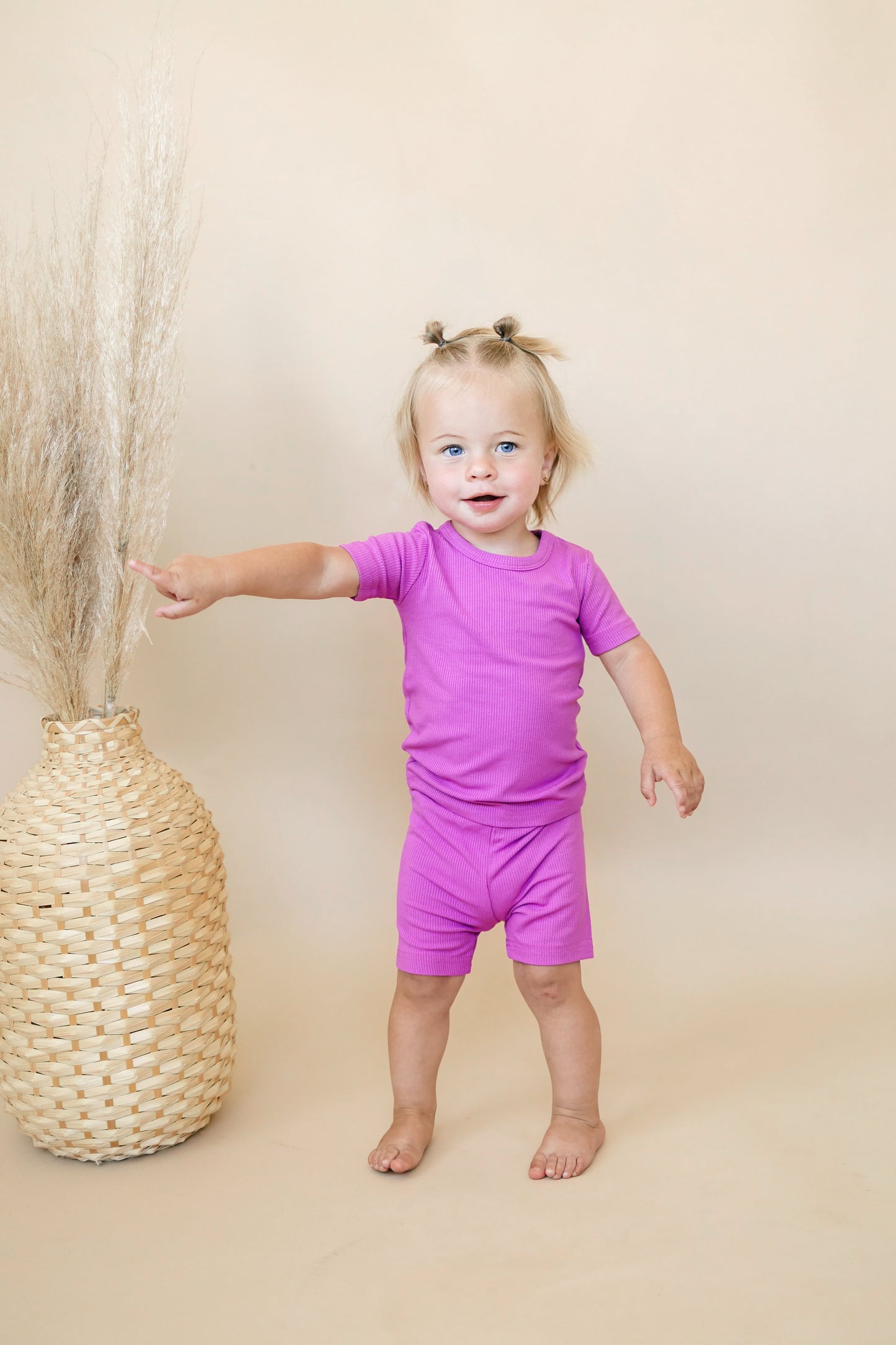 Solid Ribbed Bamboo 2pc Pajamas - more colors by Little Joy Co., product view 23