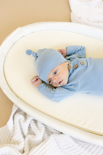 Newborn Bamboo Gown & Hat Set by Little Joy Co., product view 3