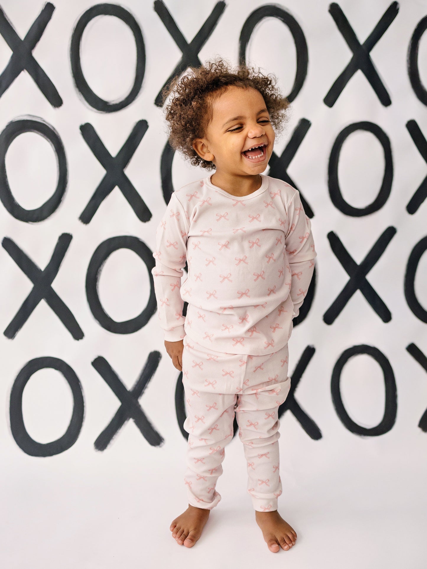 Blushing Bows 2pc Bamboo Pajamas by Little Joy Co., product view 9
