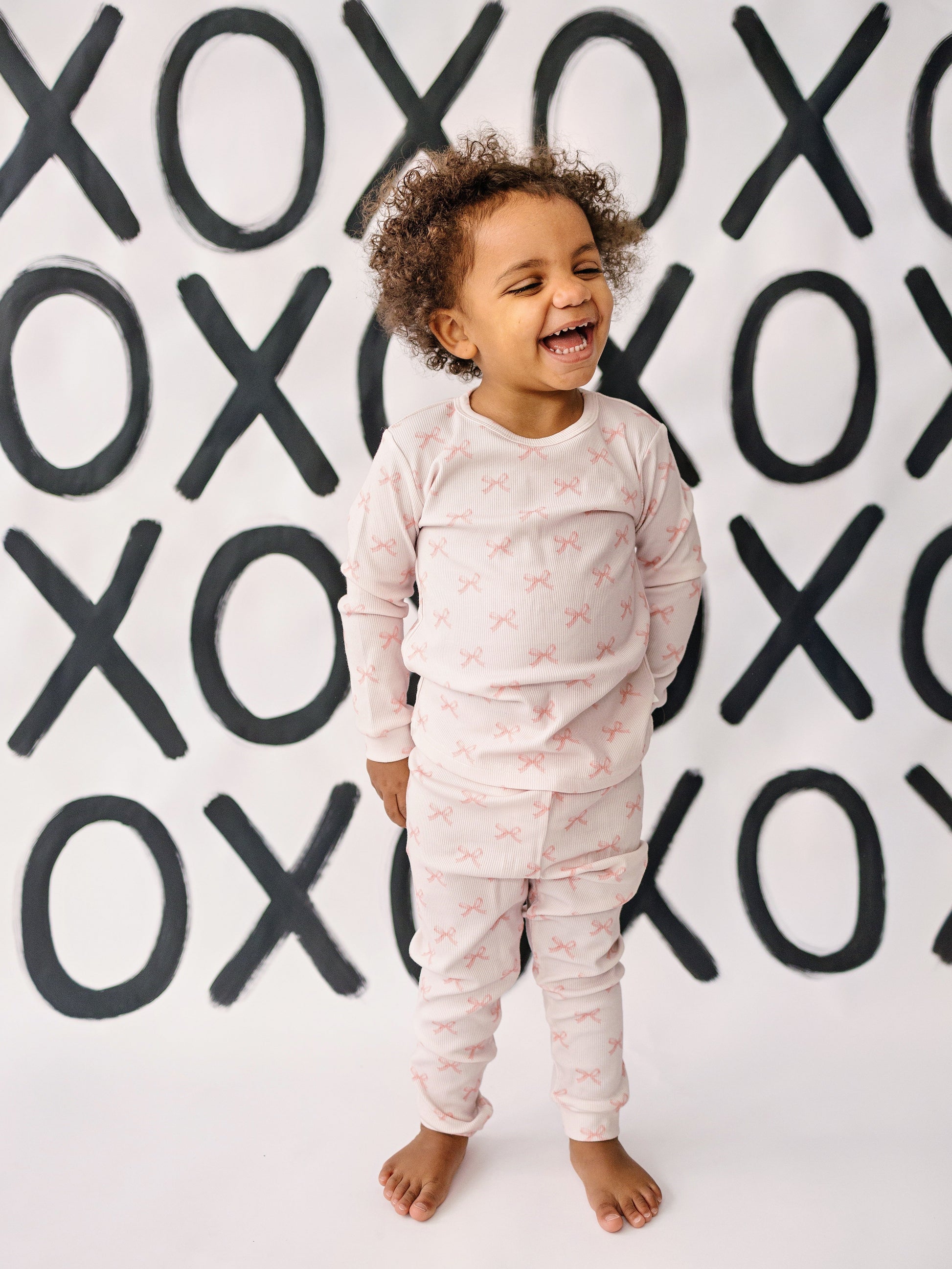 Blushing Bows 2pc Bamboo Pajamas by Little Joy Co., product view 9