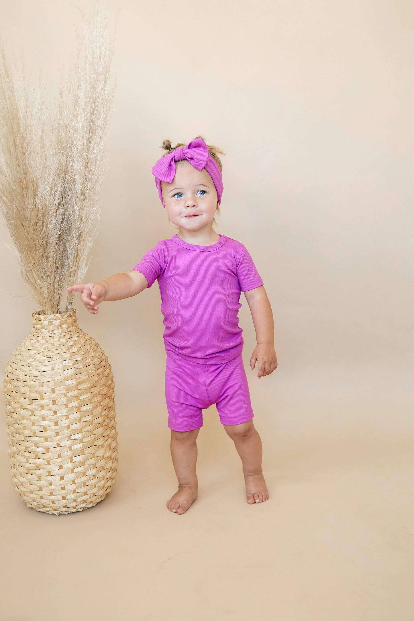 Solid Ribbed Bamboo 2pc Pajamas - more colors by Little Joy Co., product view 24