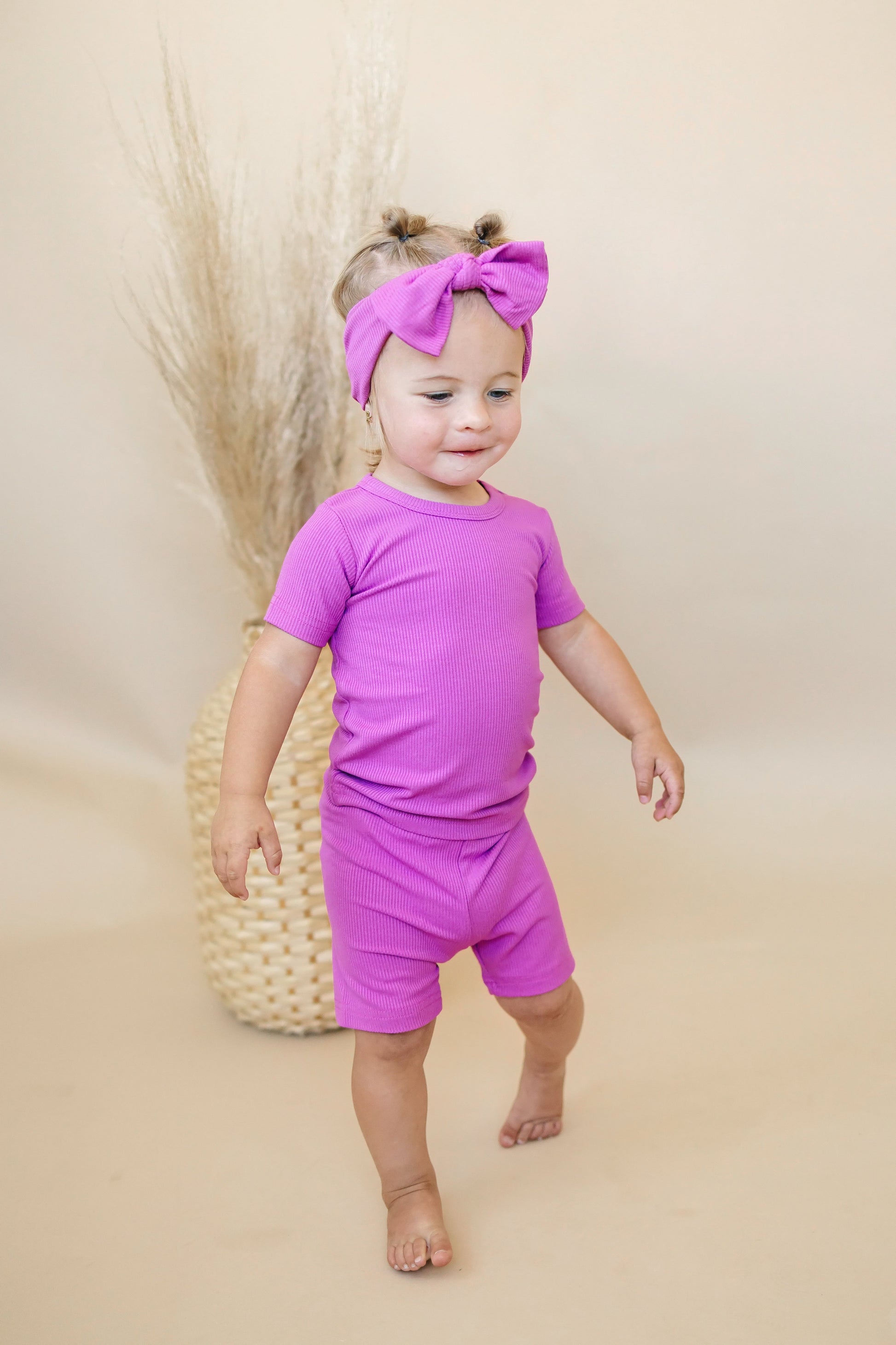 Solid Ribbed Bamboo 2pc Pajamas - more colors by Little Joy Co., product view 2