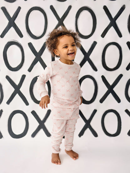 Blushing Bows 2pc Bamboo Pajamas by Little Joy Co., product view 8