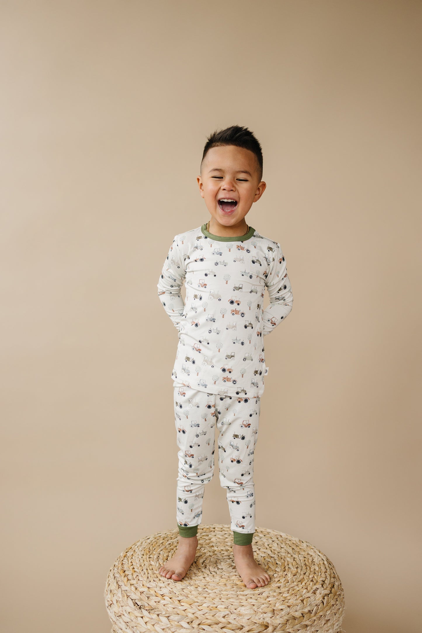Tiny Tractors 2pc Bamboo Pajamas by Little Joy Co., product view 4