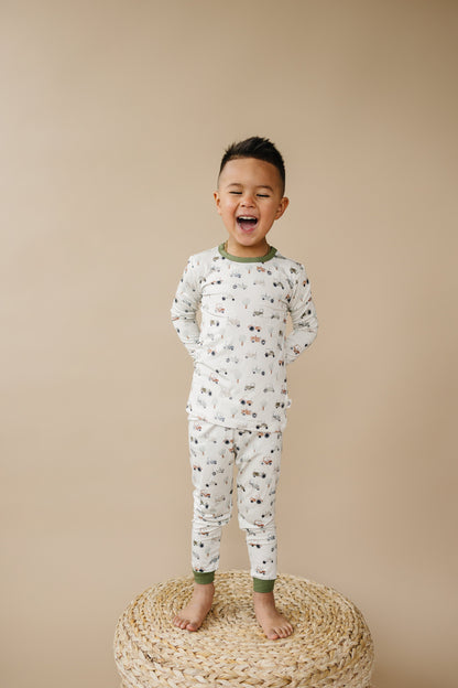 Tiny Tractors 2pc Bamboo Pajamas by Little Joy Co., product view 4