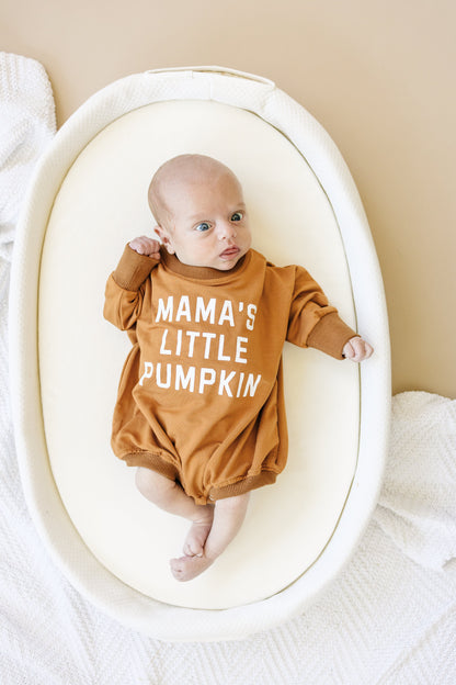 ‘Mama’s Little Pumpkin’ Bamboo Bubble Romper by Little Joy Co., product view 2