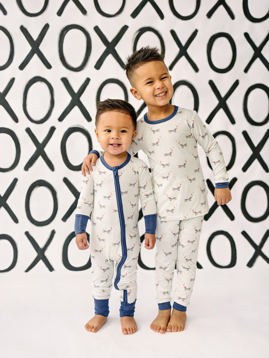 Puppy Love 2pc Bamboo Pajamas by Little Joy Co., product view 2
