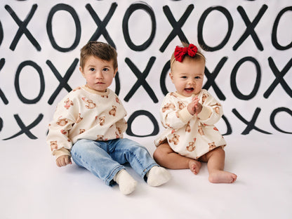 Teddy Bear Hearts Crewneck Sweatshirt by Little Joy Co., product view 13