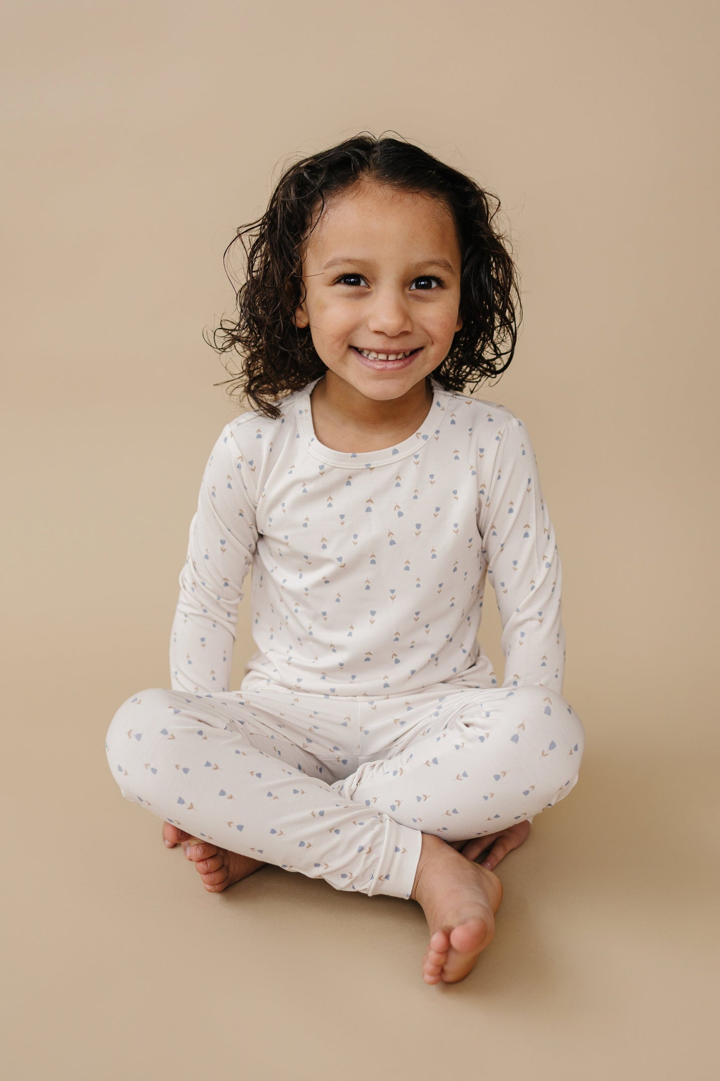 Tiny Tulips 2pc Bamboo Pajamas by Little Joy Co., product view 5