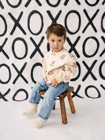 Teddy Bear Hearts Crewneck Sweatshirt by Little Joy Co., product view 11