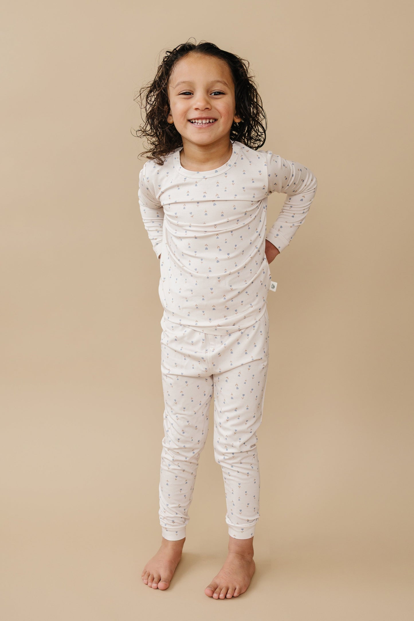 Tiny Tulips 2pc Bamboo Pajamas by Little Joy Co., product view 9