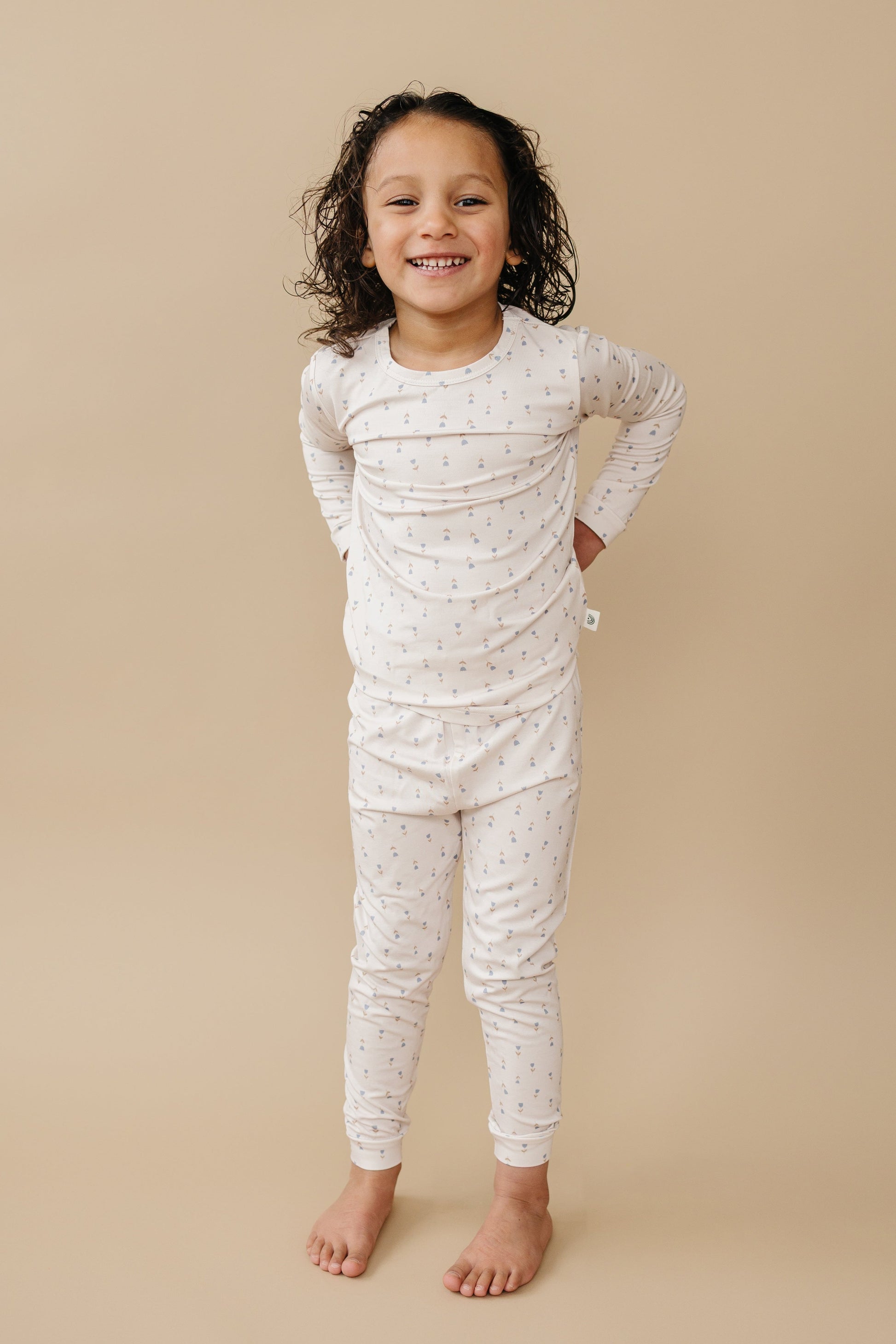 Tiny Tulips 2pc Bamboo Pajamas by Little Joy Co., product view 9