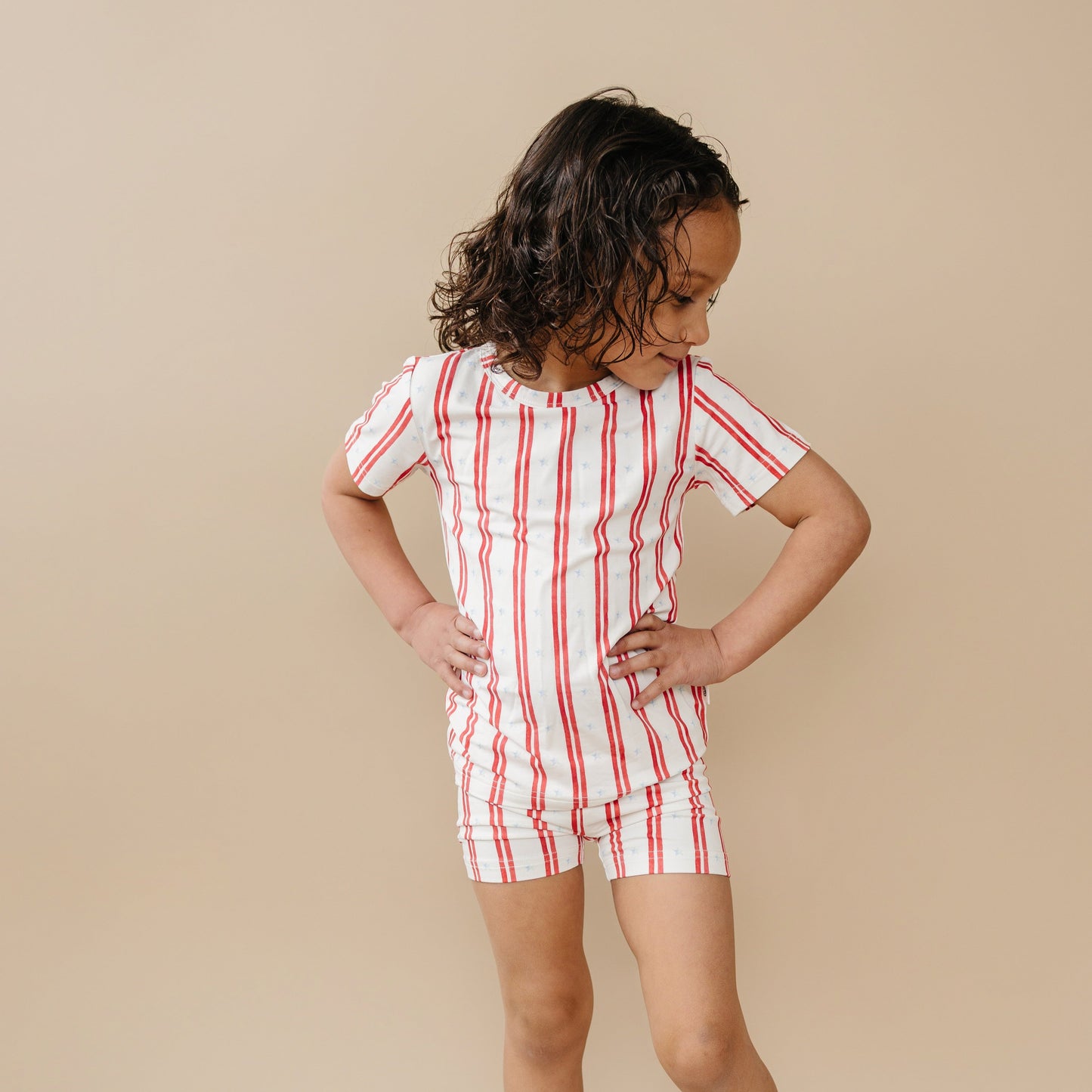 Stars & Stripes 2pc Bamboo Pajamas by Little Joy Co., product view 4