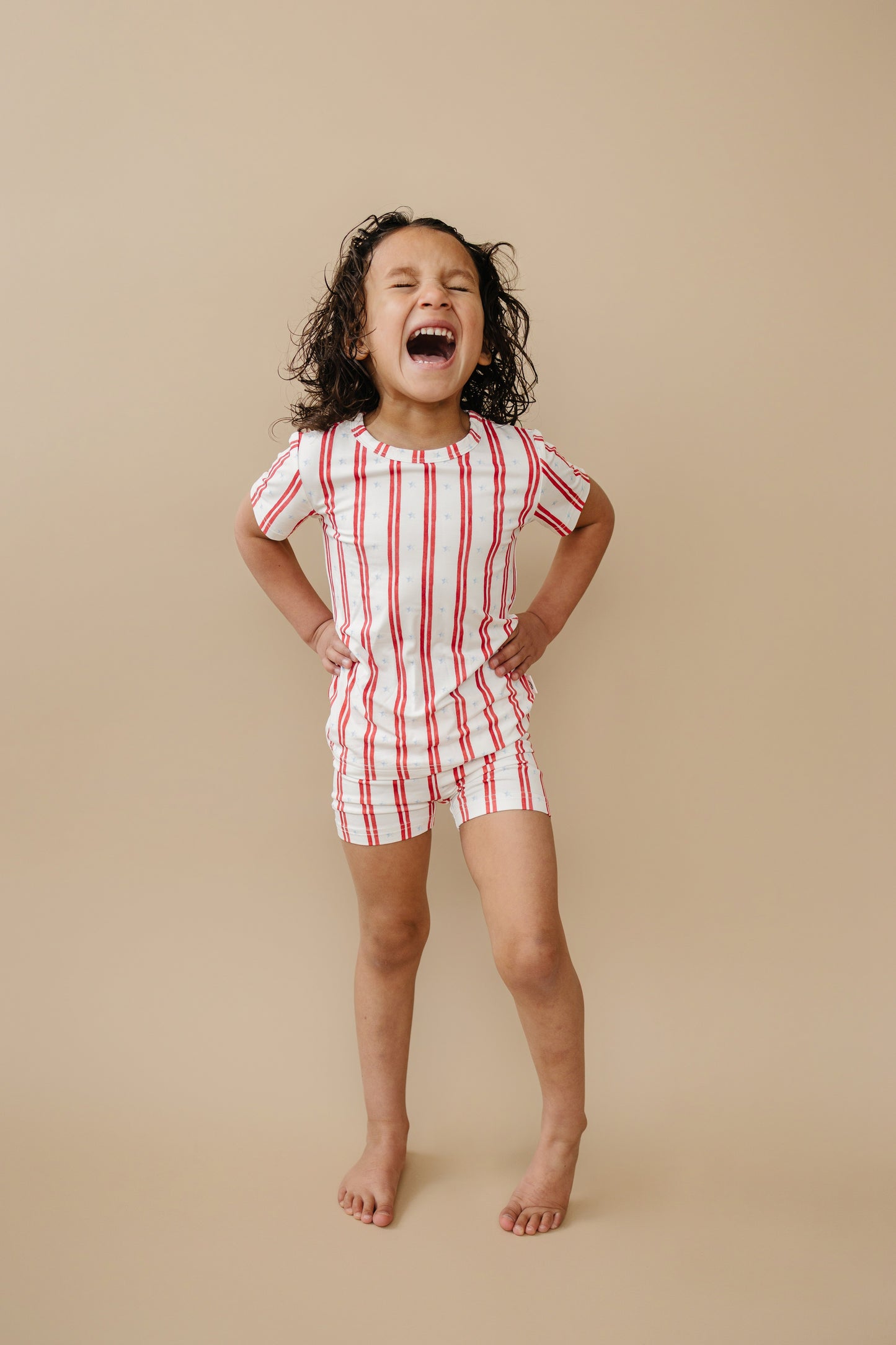 Stars & Stripes 2pc Bamboo Pajamas by Little Joy Co., product view 12