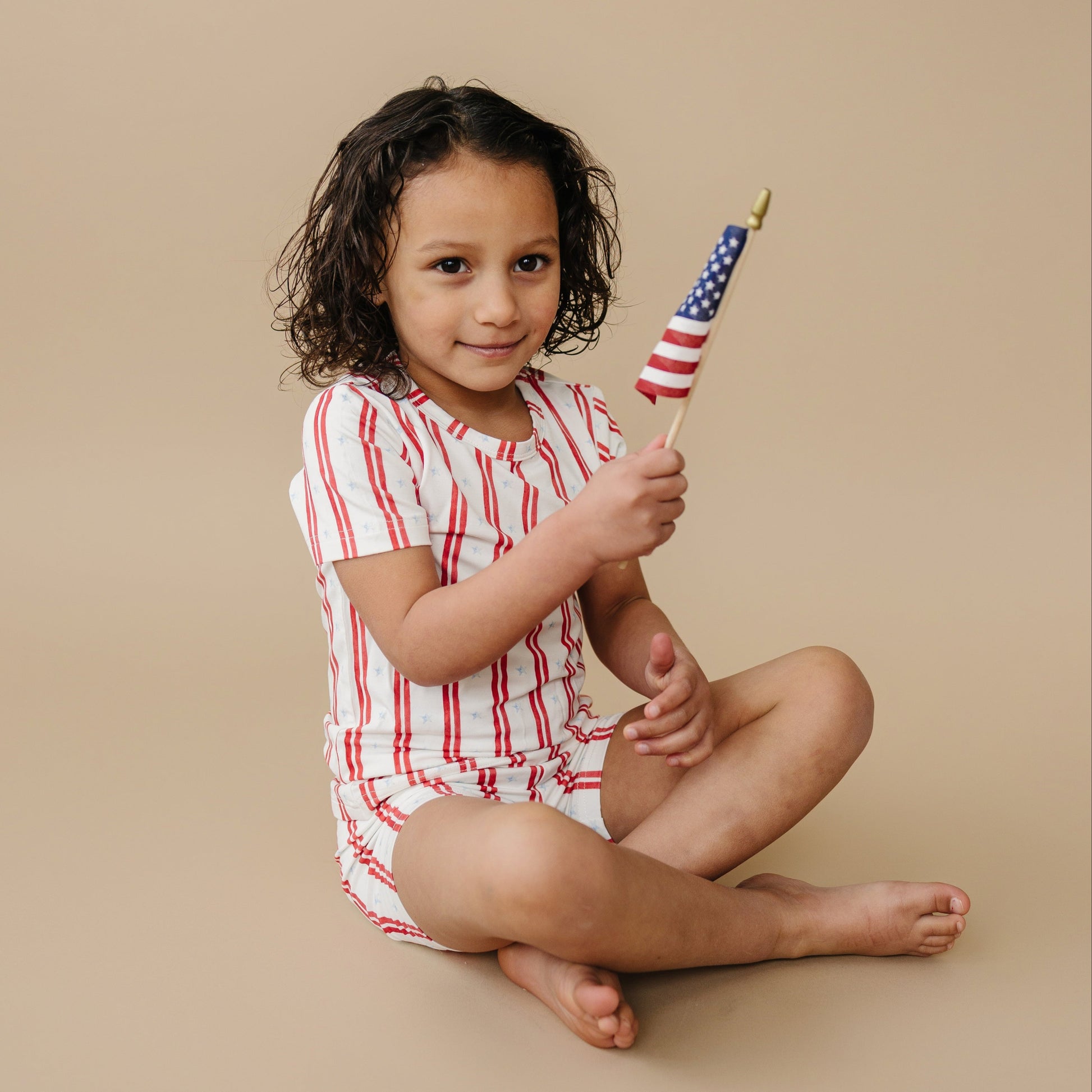 Stars & Stripes 2pc Bamboo Pajamas by Little Joy Co., product view 16
