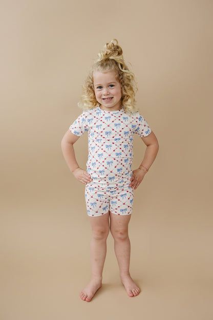 Red White & Bows 2pc Bamboo Pajamas by Little Joy Co., product view 10