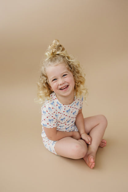 Red White & Bows 2pc Bamboo Pajamas by Little Joy Co., product view 13