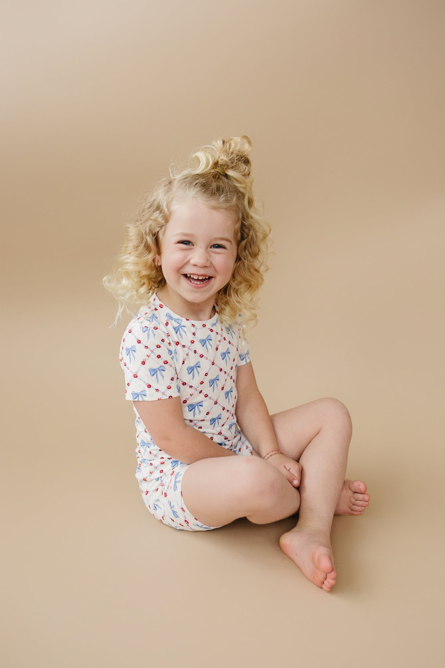 Red White & Bows 2pc Bamboo Pajamas by Little Joy Co., product view 12