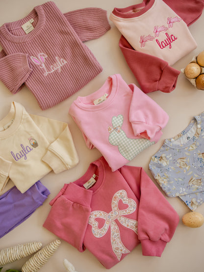 Applique Floral Bow Crewneck Sweatshirt by Little Joy Co., product view 16