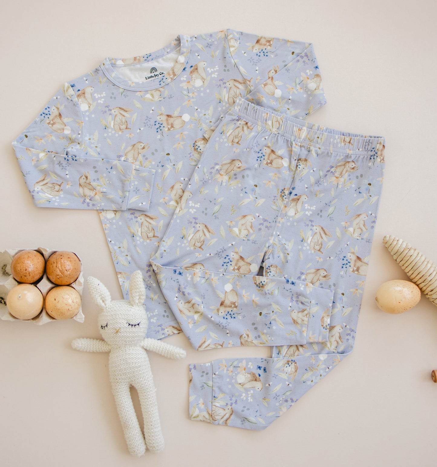 Bunny Blossoms 2pc Bamboo Pajamas by Little Joy Co., product view 8