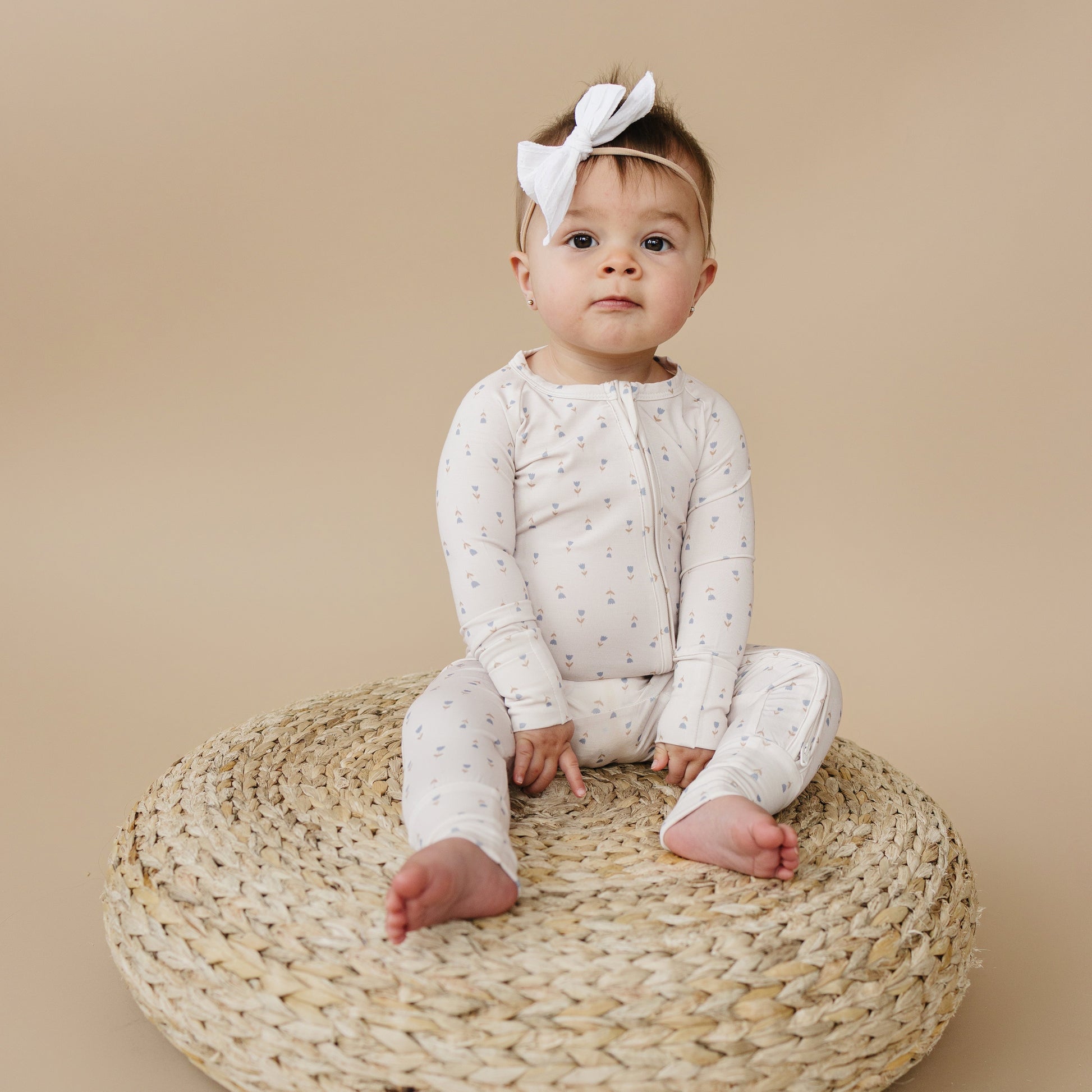 Tiny Tulips Bamboo Zippy Pajamas by Little Joy Co., product view 8
