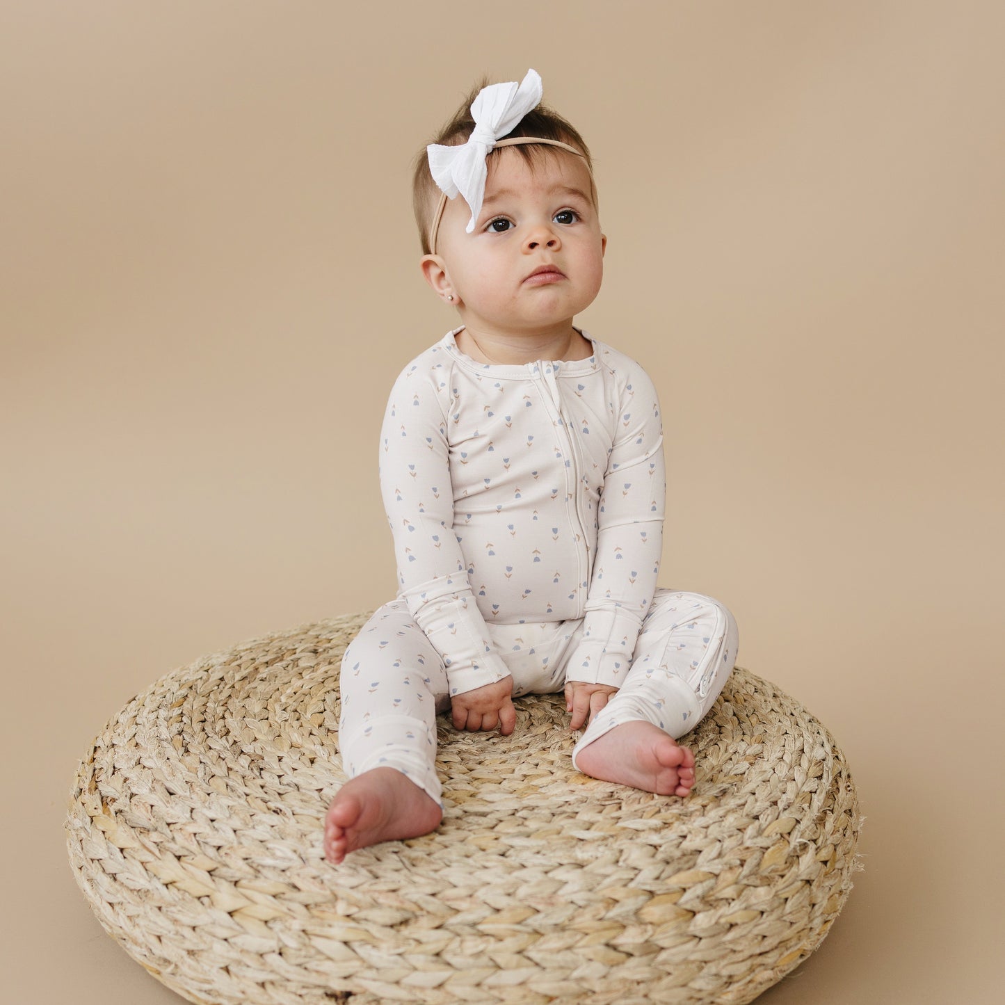 Tiny Tulips Bamboo Zippy Pajamas by Little Joy Co., product view 4
