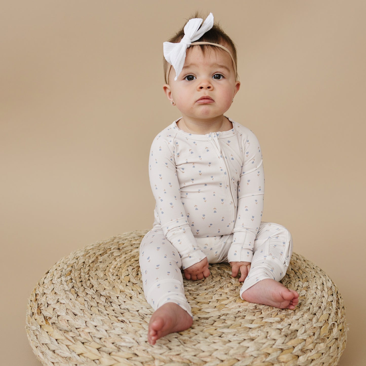 Tiny Tulips Bamboo Zippy Pajamas by Little Joy Co., product view 6