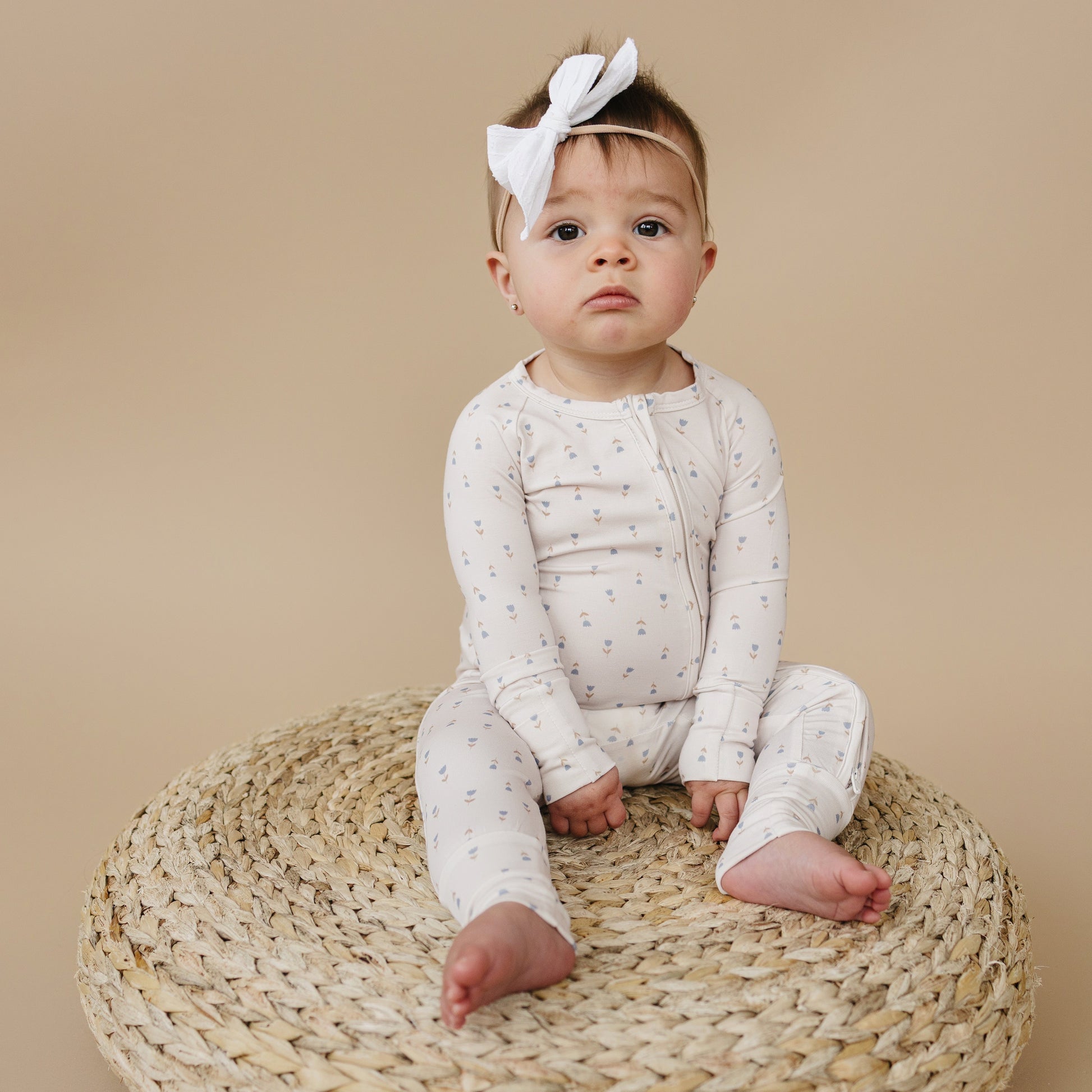 Tiny Tulips Bamboo Zippy Pajamas by Little Joy Co., product view 6