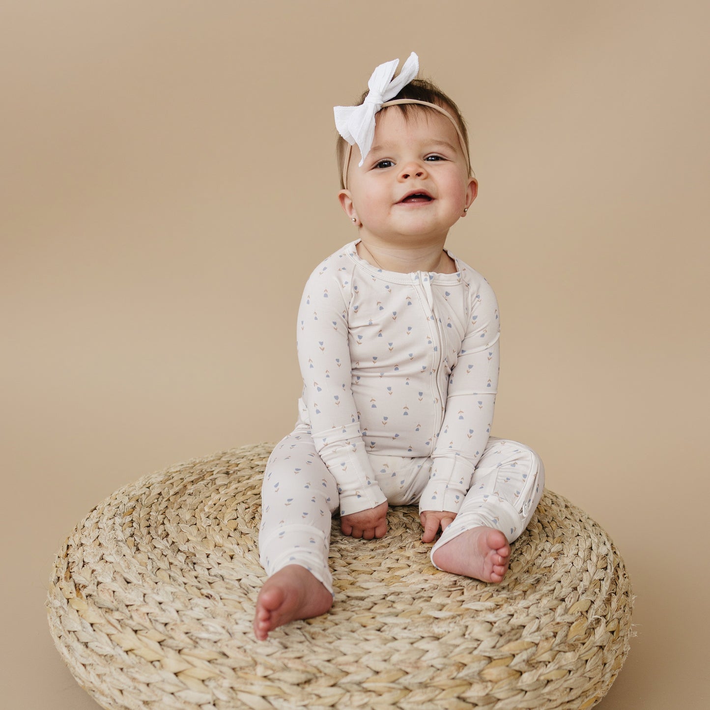 Tiny Tulips Bamboo Zippy Pajamas by Little Joy Co., product view 5