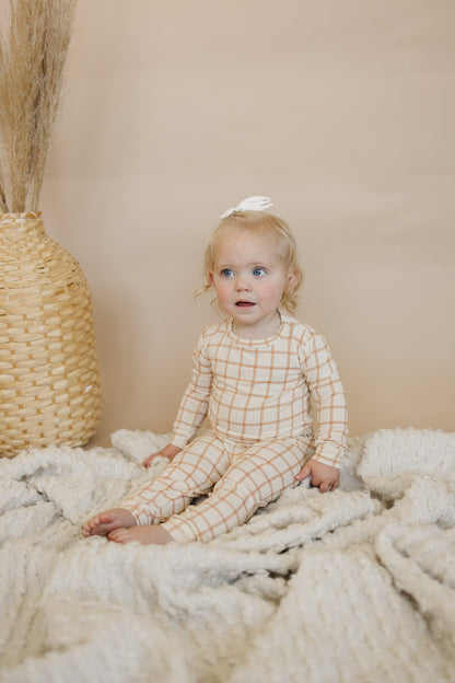 Burnt Orange Plaid 2pc Bamboo Pajamas by Little Joy Co., product view 5