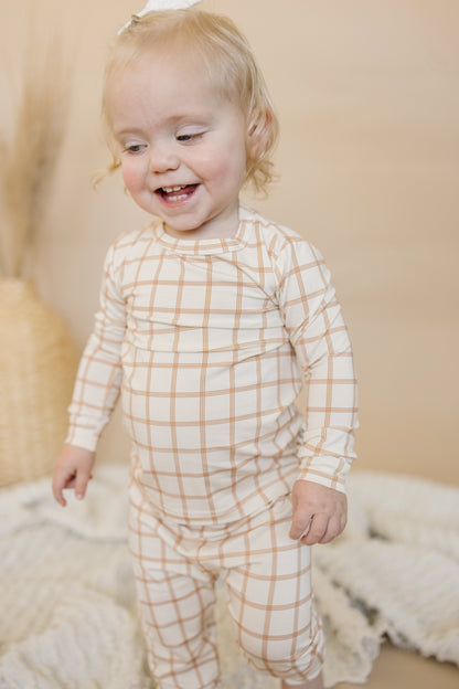 Burnt Orange Plaid 2pc Bamboo Pajamas by Little Joy Co., product view 6
