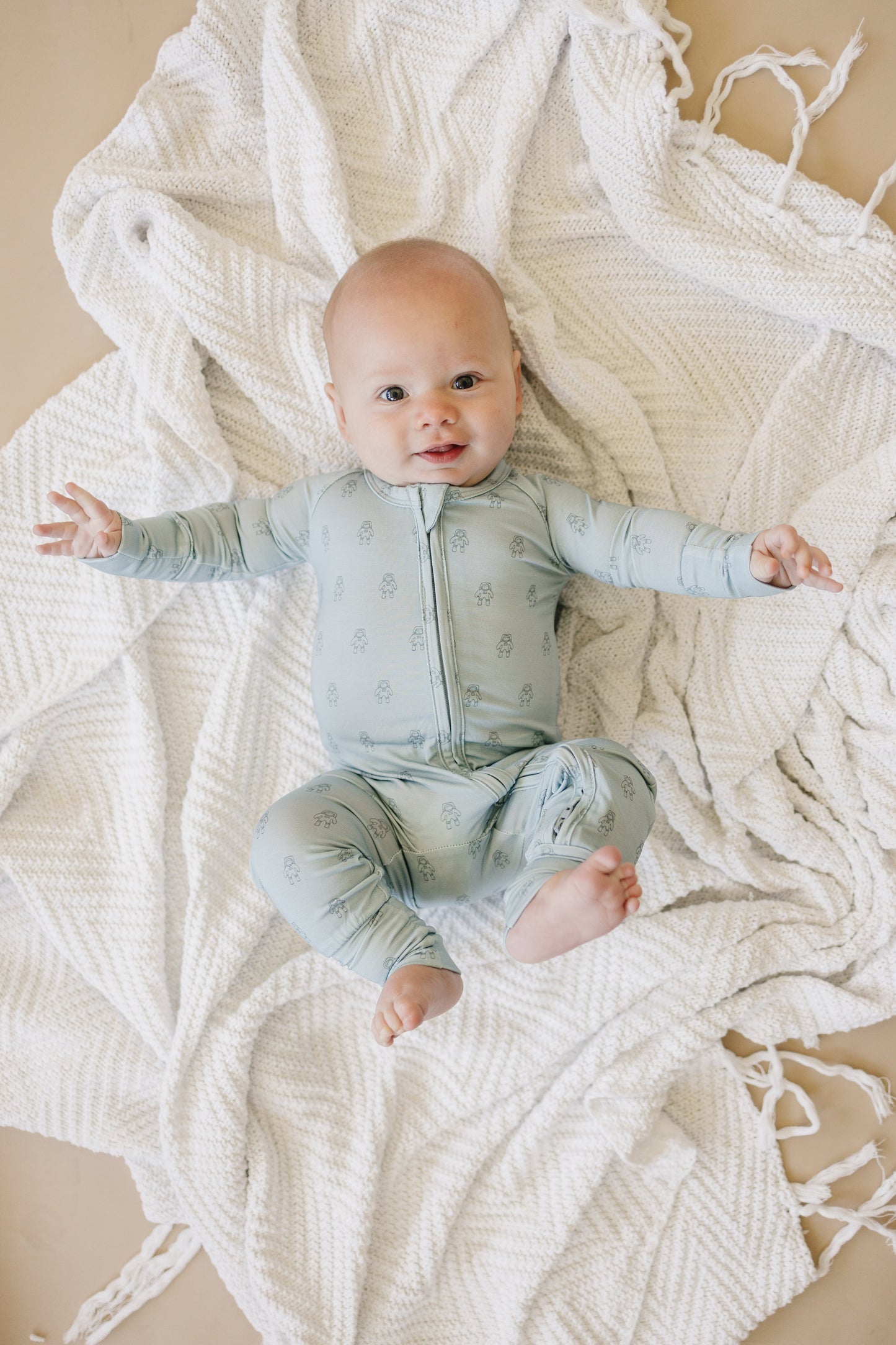 Fly Me to the Moon Bamboo Zippy Pajamas by Little Joy Co., product view 5