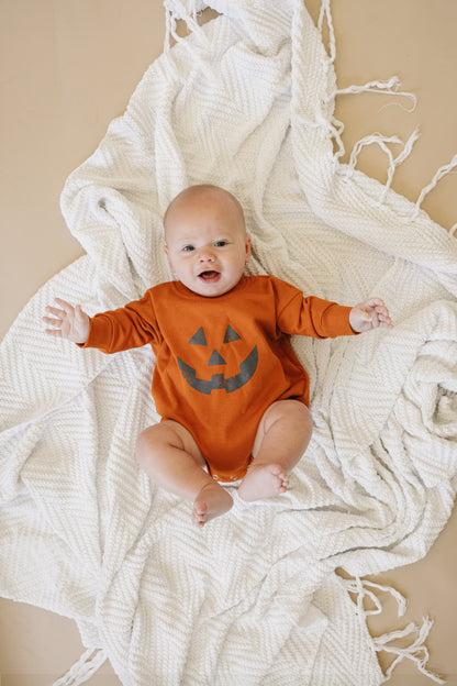 Jack O Lantern Sweatshirt Romper by Little Joy Co., product view 5