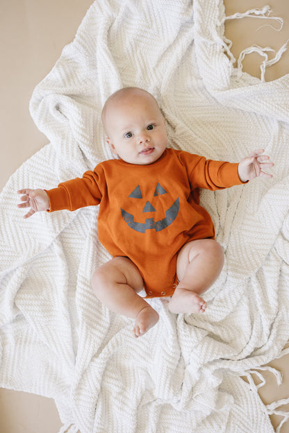 Jack O Lantern Sweatshirt Romper by Little Joy Co., product view 4