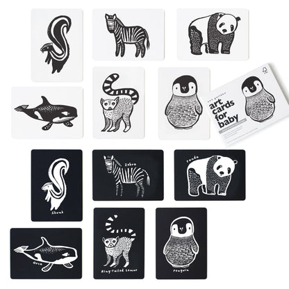 Wee Gallery Black and White Baby Art Cards – 6 Animal Cards