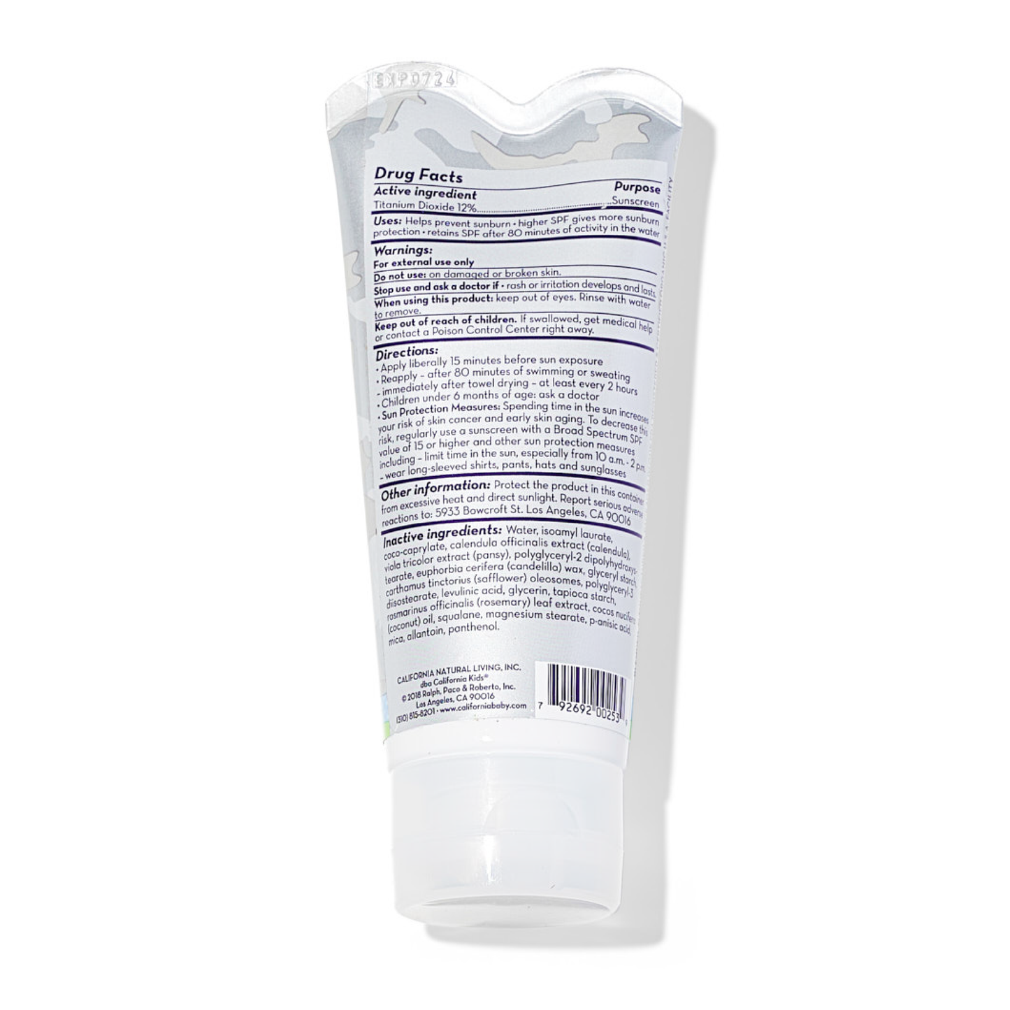 California Kids® #supersensitive™ Broad Spectrum SPF 30+ Sunscreen by California Baby, product view 2