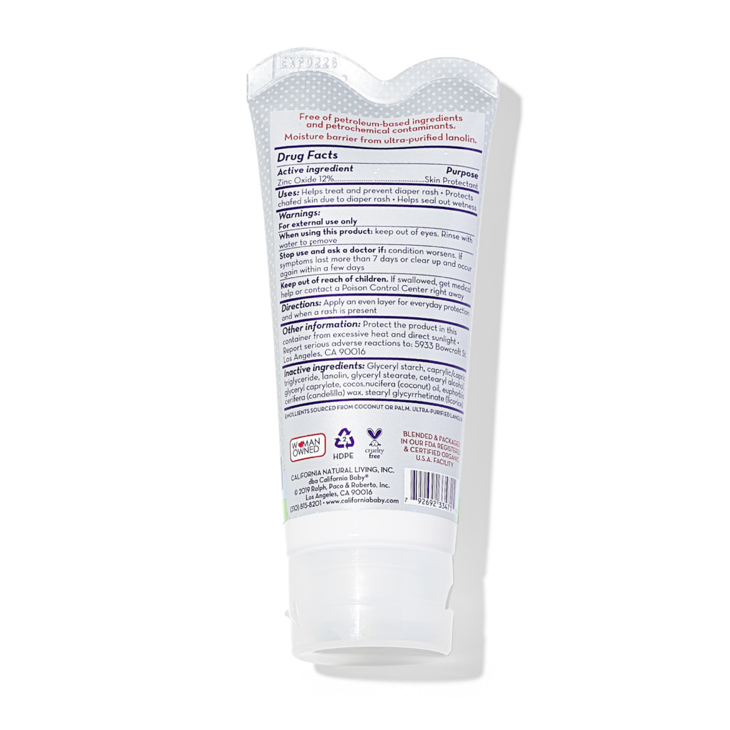 (No Fragrance) Super Sensitive™ Diaper Rash Ointment by California Baby, product view 3