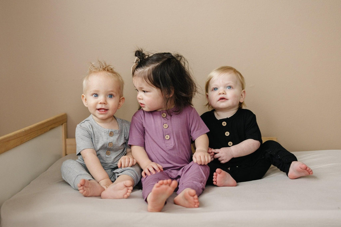 Bamboo Henley Romper by Little Joy Co., product view 23