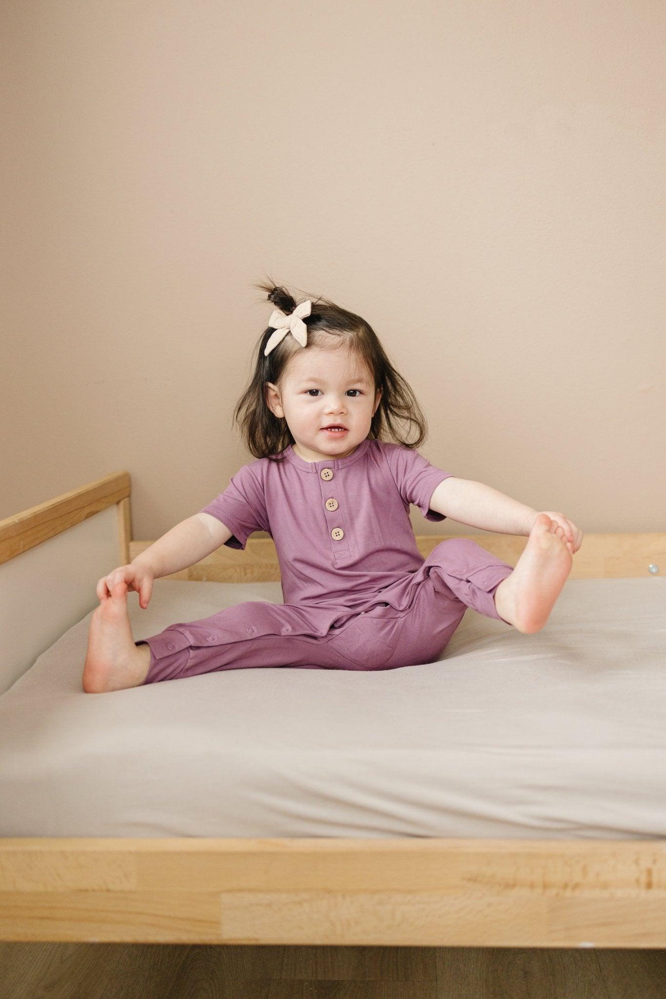 Bamboo Henley Romper by Little Joy Co., product view 25